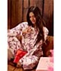 Room Service Long Sleeve Round Neck Top & Jogger Marshmallow Jersey Knit Leopard Print Pajama Set, Color:252Oatmeal/Print - Image 6