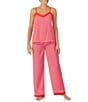 Color:Pink Multi - Image 1 - Printed Satin Cami & Pant Pajama Set