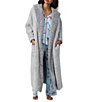 Room Service Shawl Collar Long Sleeve Open-Front Knit Long Robe - Image 1
