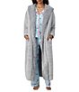 Room Service Shawl Collar Long Sleeve Open-Front Knit Long Robe - Image 3