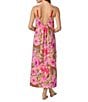 Room Service Sleeveless V-Neck Knit Scoop Back Leopard Floral Print Coordinating Maxi Chemise, Color:Multi Floral - Image 2