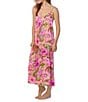 Room Service Sleeveless V-Neck Knit Scoop Back Leopard Floral Print Coordinating Maxi Chemise, Color:Multi Floral - Image 4
