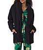 Room Service Solid Long Sleeve Shawl Collar Frosted Plush Jacket - Image 1