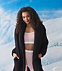 Room Service Solid Long Sleeve Shawl Collar Frosted Plush Jacket - Image 5