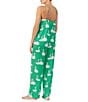 Color:Green Novelty - Image 2 - Swan Print Satin Cami & Pant Pajama Set