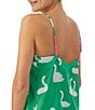 Color:Green Novelty - Image 3 - Swan Print Satin Cami & Pant Pajama Set