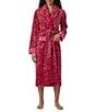 Room Service Wild Spots Print Long Sleeve Shawl Collar Chenille Long Robe - Image 1