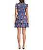 Ro's Garden Bimba Woven Floral Print Split Tie Neck Flutter Sleeve Tiered Mini Dress, Color:Light Blue - Image 2