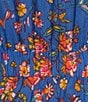 Ro's Garden Bimba Woven Floral Print Split Tie Neck Flutter Sleeve Tiered Mini Dress, Color:Light Blue - Image 3