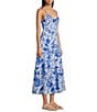Ro's Garden Brittany Printed V-Neck Sleeveless Midi Dress, Color:Blue - Image 3