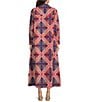 Ro's Garden Brussels Collar Neck Long Sleeve Button Front Midi Dress, Color:Red - Image 2