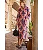 Ro's Garden Brussels Collar Neck Long Sleeve Button Front Midi Dress, Color:Red - Image 6