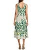 Ro's Garden Camilllie Printed Scoop Neck Sleeveless Midi Dress, Color:Yellow - Image 2