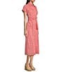 Ro's Garden Catherine Point Collar Short Sleeve Button Front Midi Dress, Color:Red - Image 3