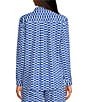 Ro's Garden Copenhagen Collar Button Front Long Sleeve Coordinating Shirt, Color:Blue - Image 2