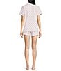 Ro's Garden Cora Short Sleeve Notch Collar Shorty Knit Cupid Print Pajama Set, Color:Red - Image 2