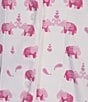 Color:Rose Elephants - Image 3 - Cora Short Sleeve Notch Collar Shorty Knit Elephant Print Pajama Set