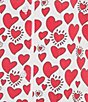 Ro's Garden Cora Short Sleeve Notch Collar Shorty Knit Heart Print Pajama Set, Color:Red - Image 3