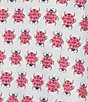 Color:Pink Love Bug - Image 3 - Cora Short Sleeve Notch Collar Shorty Knit Love Bug Print Pajama Set