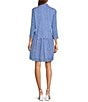 Ro's Garden Deauville Capri Print Collar Neck 3/4 Sleeve Button Front Dress, Color:Capri Blue - Image 2
