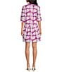 Ro's Garden Deauville Kyle Print Point Collar 3/4 Sleeve Button Front Dress, Color:Kyle Purple - Image 2