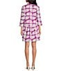 Ro's Garden Deauville Kyle Print Point Collar 3/4 Sleeve Button Front Dress, Color:Kyle Purple - Image 4