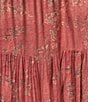 Ro's Garden Frilly Baltistan High Rise A-Line Flounce Maxi Skirt, Color:Red - Image 4