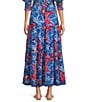 Color:Bikaner Blue - Image 2 - Frilly Elastic Waist Coordinating A-Line Maxi Skirt