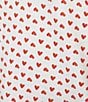 Color:Red - Image 3 - Long Sleeve Henley & Jogger Knit Heart Print Pajama Set