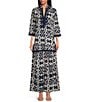 Ro's Garden Nico Printed Woven Tie Waist Wide Leg Pants, Color:Navy - Image 3