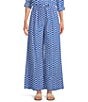 Ro's Garden Nico Tie Waist Wide Leg Coordinating Pants, Color:Blue - Image 1