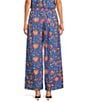 Ro's Garden Nico Woven Floral Print Tie Waist Pull-On Pants, Color:Blue - Image 2
