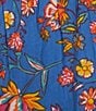 Ro's Garden Nico Woven Floral Print Tie Waist Pull-On Pants, Color:Blue - Image 4