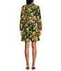 Ro's Garden Romy Floral Print Point Collar Button Front Long Sleeve Tiered Above the Knee A-Line Dress, Color:Green - Image 2