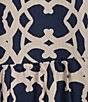 Ro's Garden Romy Printed Woven Collar Neck 3/4 Sleeve Mini Dress, Color:Navy - Image 3