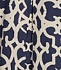 Ro's Garden Toyko Printed Woven Split V-Neck 3/4 Sleeve Tunic Top, Color:Navy - Image 4