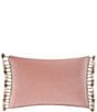 Color:Blush Red - Image 1 - Audrey Pieced Tassel Fringed Boudoir Pillow