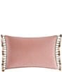 Color:Blush Red - Image 2 - Audrey Pieced Tassel Fringed Boudoir Pillow