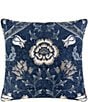 Color:Navy - Image 1 - Cynthia Floral Square Pillow