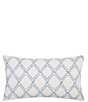 Rose Tree Dominica Diamond Lattice Print Boudoir Decorative Pillow - Image 1