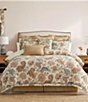 Rose Tree Fleur Paisley Damask Print Corded Trim Comforter Set - Image 1