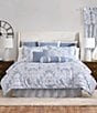 Color:Periwinkle - Image 2 - Floral Damask Collection Animal Printed Lace Trim Neckroll Pillow
