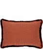 Color:Spice/Multi - Image 2 - Harrogate Fringed Damask & Striped Reversible Breakfast Pillow