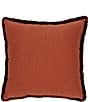 Color:Spice/Taupe - Image 2 - Harrogate Fringed Mitered Striped Reversible Square Pillow