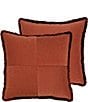Color:Spice/Taupe - Image 3 - Harrogate Fringed Mitered Striped Reversible Square Pillow