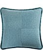 Color:Teal - Image 1 - Harrogate Teal Fringed Striped Reversible Square Pillow