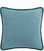 Color:Teal - Image 2 - Harrogate Teal Fringed Striped Reversible Square Pillow