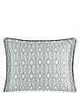 Color:Teal - Image 3 - Harrogate Teal Paisley Damask & Geometric Diamond Comforter Set
