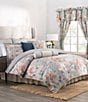 Rose Tree Penelope Floral Bouquet Print Comforter Set, Color:Grey - Image 1