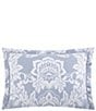 Color:Periwinkle - Image 2 - Woven Damask Floral Print Comforter Set